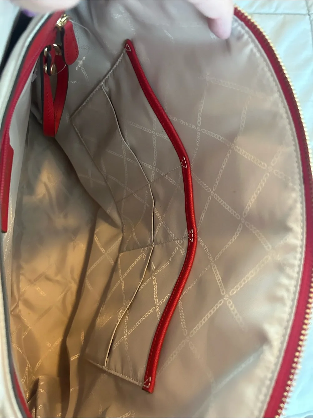 Michael Kors Red Tote with Gold Hardware